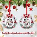 Christmas Ornament 2025 for Xmas Tree Decorations, 2025 Christmas Wreath Ornament with Rotatable Snowman for Holiday Decorative Keepsake Gift