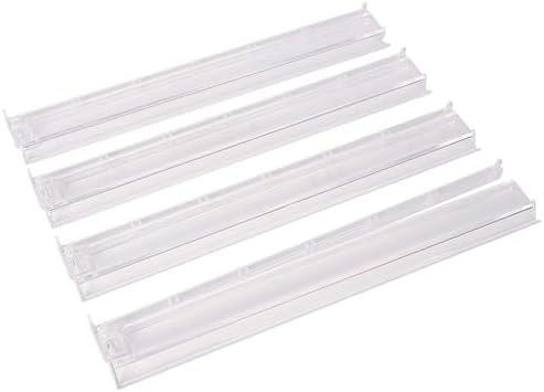 GUSTARIA Mahjong All-in-One Tile Rack & Pusher, Clear Acrylic Mahjong Rack and Pusher Combo, Modern American Mahjong Tile Racks, Set of 4, White