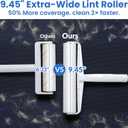 Lint Roller Refills (2 Pack, 180 Sheets) DELOMO 9.45 in Large Lint Roller Refill, Compatible Only with DELOMO Large Lint Roller, for Cleaning Carpets, Cars, Beds, Couches & Pet Hair