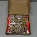 Thyle 12 Pcs 6.7''x3.4'' Gold Glitter Christmas Bows Ornaments Plastic Shiny Christmas Tree Decorations Bows for Wreath Garland Xmas Party Decorations Wedding Baby Shower Home Indoor Outdoor