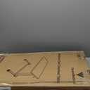 Vaunn Medical Pneumatic Adjustable Overbed Bedside Table with Wheels (Hospital and Home Use) (Black)