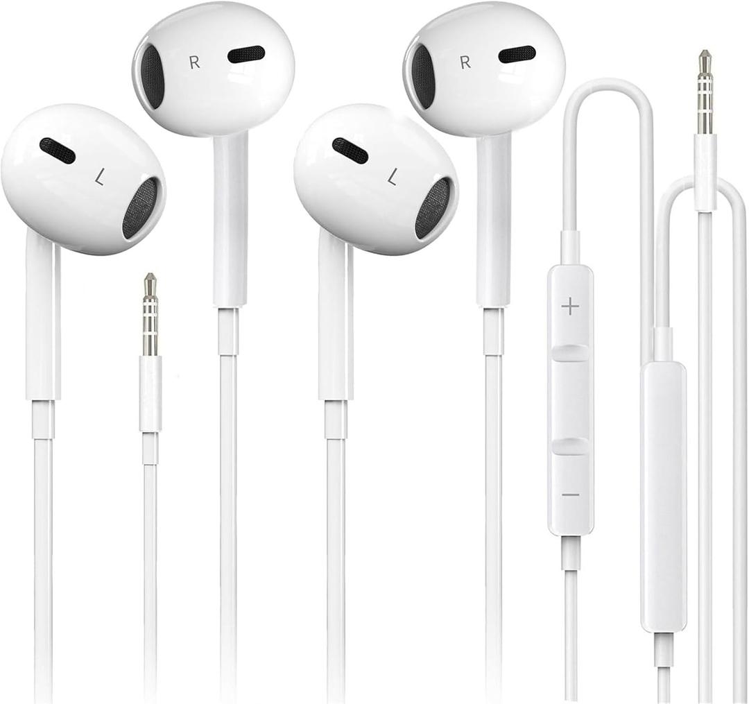 2 Pack for iPhone Earbuds Wired Headphones Earphones with 3.5mm Wired Nosie with Mic,Volume Control Support for iPhone,iPad,iPod,Computer,MP3/4,Android Most 3.5mm Audio Devices