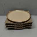 AmorArc Ceramic Plates Set of 6, 8.5 Inch Handmade Reactive Glaze Stoneware Plates set for Dessert, Salad, Appetizer, Small Dinner Plates, Microwave&Dishwasher Safe, Scratch Resistant (Latte)