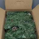 9 Foot by 10 Inch Christmas Garland - 50 LED Lights, Battery Operated Lighted Garland Wreath with Pine Cones Red Berries Lush Branches, Prelit Garland Xmas Decoration Indoor Outdoor Home Holiday