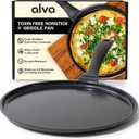 AlvaEnergy 11 Ceramic Nonstick Crepe Pan  No PFAS/PFOA/PTFE, UltraLow Oil Release, Works on Gas/Electric/Induction, Lightweight & Easy Cleanup & Stay-Cool Handle (11-inch Round)