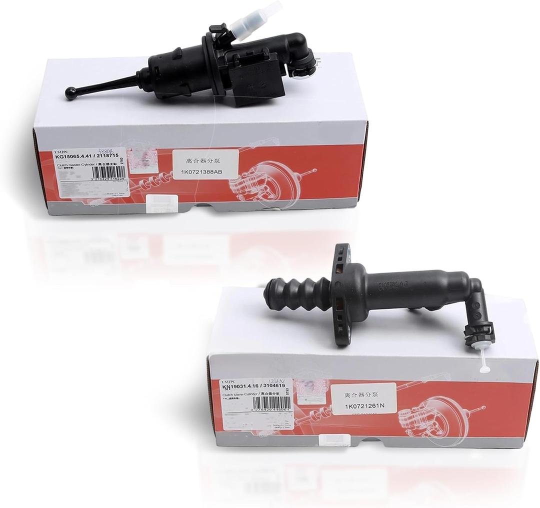 Clutch Master Cylinder & Clutch Slave Cylinder Kit 1K0721388AB 1K0721261N Replacement For Audi A3 TT VW Golf Jetta Touran Beetle Caddy Seat Skoda (1K0721261N/388AB)