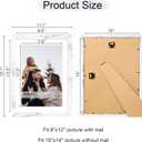 10x14 Picture Frame Set of 2, 10 x 14 Wood Photo Frames with Mat for 8x12 or 30x40cm Diamond Painting Art, Wooden Frame with Real Glass Cover for Wall and Tabletop Display,Distressed White