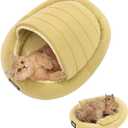 Balance 2 in 1 Cat Bed Cave for Kittens and Small Dogs, Cat Tents for Indoor Cats, Covered Cat Beds with Removable Cushion, Calming Cat Nest, Cat Hideaway, Washable Cat House with Non-Slip Bottom (25.0"D x 20.0"W x 12"Th, Yellow)