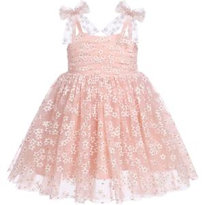 Toddler Baby Tutu Dress Sleeveless Tulle Dress First Birthday Cake Smash Pageant Clothes for Photo Shoot (5-6 Years, Daisy Pink)