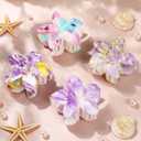 2 x 4 PCS Flower Hair Clips for Women Medium Floral Claw Clips