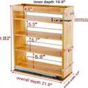 OCG 4-Tier Pull Out Kitchen Cabinet Spice Rack Holder Shelves (5" W x 22" D), spice organization for cabinet Storage Organization, pull out spice racks for inside cabinets