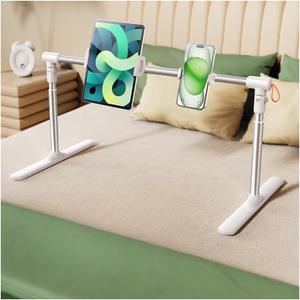 Lazy Tablet Holder,Lazy Holder at The Bedside,Retractable Lifting Mobile Phone Tablet Holder,Suitable for 4.7-12.9in Electronic Equipment,for beds, Sofas (A Tablet Clip + a Mobile Phone Clip)