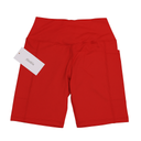 Augiris  Women's High Waist Lounge Yoga Shorts with Pockets, M, RED