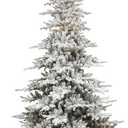 Puleo International Pre-Lit 7.5' Flocked Utah Fir Artificial Christmas Tree with 500 Lights, Green