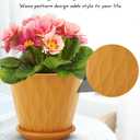 6 Inch Indoor Planter Pots with Drainage Hole and Tray Saucer,Flower Pots for Indoor Outdoor Garden Plants and Flowers, Multicolor, 5 Packs