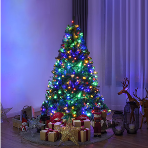  5Ft Pre-Lit Artificial Christmas Tree Hinged 150 LED Lights