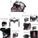 Full Face Motorcycle Helmet DOT Approved Motorbike Moped Street Bike Racing Crash Helmet, Men and Women (Black, Large)