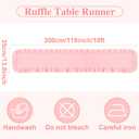 Oudain Pink Ruffle Table Runner Cotton Fabric 118 x 13.8'' Farmhouse Rustic Ruffled Edge Table Runner Wedding Decor for Spring Baby Shower Bridal Shower Party