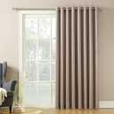 Sun Zero Barrow Energy Efficient Grommet Sliding Patio Door Curtain Panel, 100" x 84", Stone
