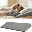 King Size Wedge Pillow for Sleeping - 6 Inch Bed Wedge Pillow for Acid Reflux, GERD, Sleep Apnea & Snoring Relief - High Density Foam Mattress Elevator for Back Pain, Post Surgery Recovery - Grey