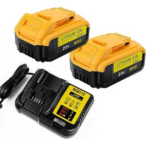 2PC DCB206 6.0Ah Battery Replacement for Dewalt 20V Battery DCB203 DCB206-2 DCB201 DCB204 Compatible with Dewalt 20 Volt Battery DCD985B DCD771C2 DCS355D1 Power Tools+1 x DCB105 Charger