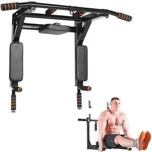 STARBRILLIANT Pull Up Bar Wall Mounted Chin Up Bar Wall Mount Multifunctional Dip Station for Indoor Home Gym Workout,Power Tower Set Training Equipment Fitness Dip Stand Supports to 440 Lbs