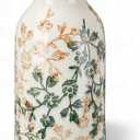 Green Vintage Vase Ceramic Crackle Floral Vase for Farmhouse Retro Home Bookshelf Living Room Table Centerpiece Decor(Rustic)