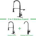 Drinking Water Faucet, Pull-Down Kitchen Sink Water Filtration Faucet, Bar Water Filter Faucet, Matte Black, Stainless Steel, PAKING PB1030