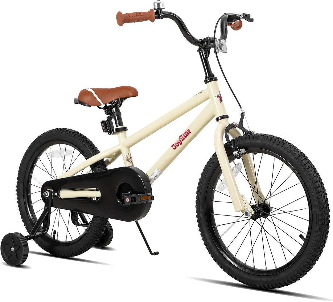 JOYSTAR Kids Bike for Ages 2-12 Years Old Boys Girls, 12-20 Inch BMX Style Kid's Bikes with Training Wheels, Children Bicycle for Kids and Toddler, Ivory
