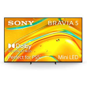 Sony BRAVIA 5 65 Inch TV, Mini LED, 4K Smart Google TV, XR Processor with AI Technology,120hz Television with Dolby Vision/Atmos, Exclusive Features for PlayStation5, K-65XR50, 2025 Model