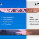 2PCS Pink Adventure Awaits Pattern License Plate Frames for Girl Women - Universal Aluminum Stainless Steel Car Tag Covers Holder with Screws, Caps, Rattle Proof Pads and Handlebar Stickers