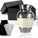 Small Urn for Human Ashes Keepsake – Mini Urn for Ashes – Handcrafted Pearl White Keepsake Urns – Elegant Memorial Ash Holder