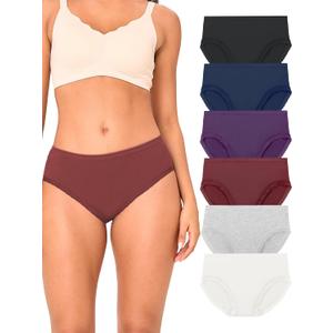 BAMBOO COOL Women's Underwear Ladies Brief Seamless Panties Moisture Wicking Stretchy Full Coverage (M)