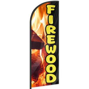 Firewood Feather Flag for Business Advertising 6 FT Swooper Flag for Storefronts Retailers Shops Food Trucks Events and Fairs (Flagpole Not Included)