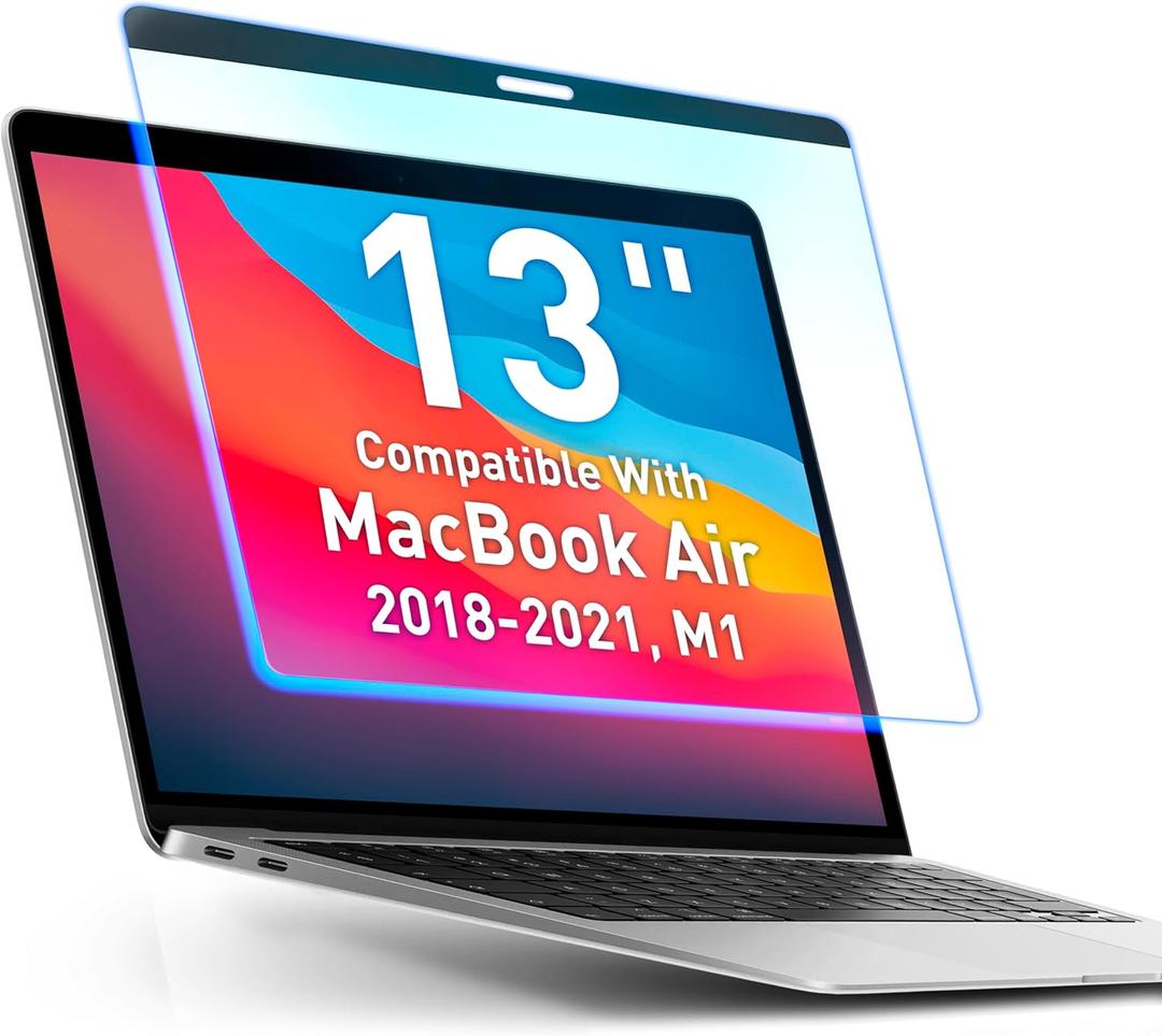 VINTEZ Magnetic Blue Light Screen Protector Compatible With MacBook Air 13" 2018, 2019, 2020, 2021, M1 Anti Blue Light Blocking Filter for Laptop
