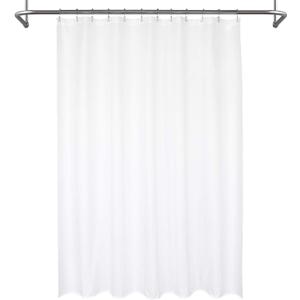 Mrs Awesome Waterproof Fabric Shower Curtain Liner, Suction Cups Included, Machine Washable Cloth Shower Curtain for Bathroom, 72 x 72 inch, White