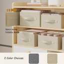 Collapsible Wardrobe Organizer, Storage Boxes for Organizing Home, Fabric Cube Baskets, Office and Closet, Grey and Beige, 2 Pack, 13.0x9.0x5.5in