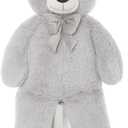 Tezituor Big Teddy Bear 47 Inches, Soft Giant Stuffed Animal Life Size 4 Feet Plush Bear Toy Valentines Christmas Birthday Gift for Girlfriend Kids,Grey