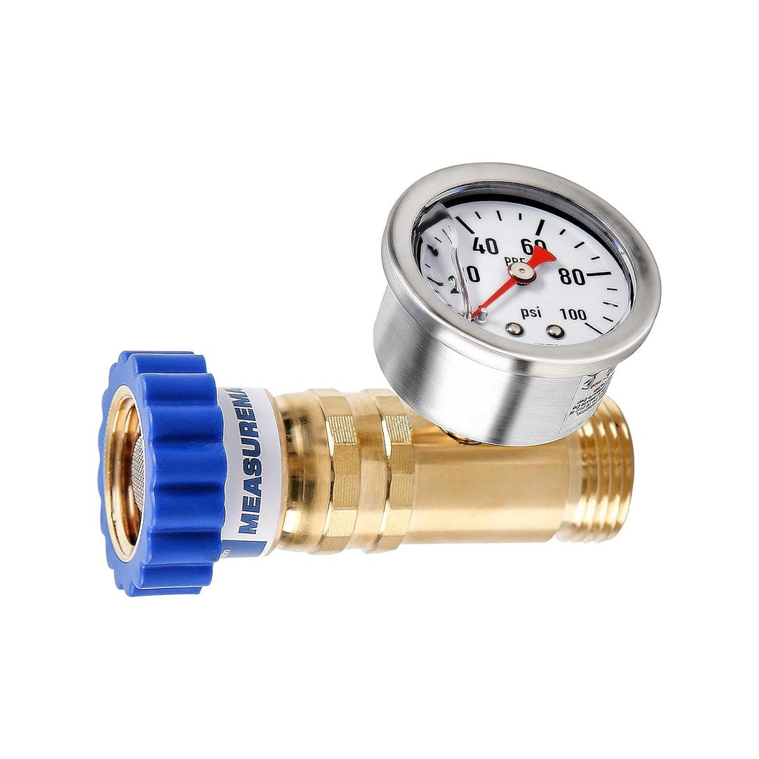 MEASUREMAN Lead-Free Brass Water Pressure Regulator, Garden Hose Pressure Regulator, Pressure Reducer with Pressure gugue, for RV, Camper, Trailer, Garden, Plumbing System MEASUREMAN Lead-Free Brass Water Pressure Regulator, Garden Hose Pressure Regulator, Pressure Reducer with Pressure gugue, for RV, Camper, Trailer, Garden, Plumbing System