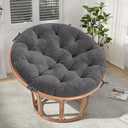 PRIMEPATIO Papasan Chair Cushion, Papasan Circle Chair Cushion Tufted with Corduroy Cover (Without Chair) for Bowl Chair, 45 X 45 Inch, Grey