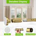 Extra Long Tension Rod 41-103inch Gold Tension Curtain Rods no Drilling | Heavy Duty Outdoor Curtain Rod for Patio,Windows,Blackout Curtains,Indoor,Anywhere Adjustable