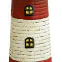 DOITOOL Solar Rotating Lighthouse Outdoor Lantern Garden Decor Resin Street Light - Red