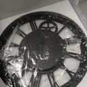 27 inch Large Real Moving Gears Wall Clock with Toughened Glass Cover, Oversized Vintage Solid Wood Farmhouse Clock, Giant Decorative Rustic Wall Clock for Living Room Home Kitchen Office (Brown)