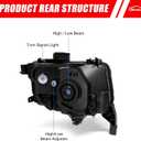 Headlight Assembly Compatible with Honda Element 2003 2004 2005 2006 Black Housing Amber Reflector Headlamp Replacement PairW/O Bulbs