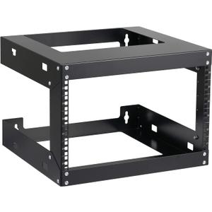 6U Wall Mount Rack Open Frame 19 Inch Server Equipment Network Cabinet 18 inches Depth Black by Tedgetal