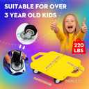 12 Pcs Sports Scooter Board with Handles for Kids Non-Marring Plastic Casters Floor Scooter Board Sitting Scooter Board Boy Girl Gym Indoor Outdoor Activities Play Equipment