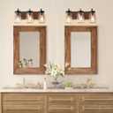 36 X 24 inch Wall Mount Wood Frame Bathroom Vanity Mirror Rustic Horizontal/Vertical Rectangle Mirror for Over Sink, Bedroom, Farmhouse Home Decor (Brown)