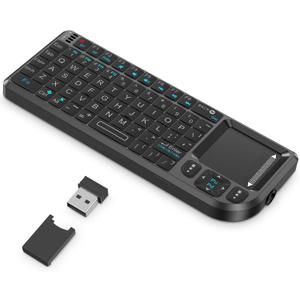 Mini Keyboard with Touchpad, Mini Bluetooth Keyboard, 2.4G Ultra-Thin Handheld Wireless Portable, Suitable for PC/Tablet/TV/Smartphone, Suitable for Travel, Office and Home UseRechargeable