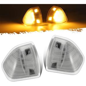 Partsam LED Side Mirror Turn Signal Light Left and Right Lamps Tow Light Clear Cover Lens Compatible with Ram 1500 2500 3500 4500 5500 2010 to 2018 68302828AA 68302829AA