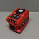 220W Azocek Power Inverter Compatible with Milwaukee 18V Battery, DC 18V to AC 110V Portable Power Station with 1 AC Outlet, 2 USB Ports & 1 Type-C Fast Charging, 400LM LED Work Light (Red)